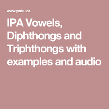 Ipa Vowels Diphthongs And Triphthongs With Examples And
