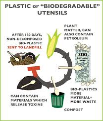 Plastic Utensils Or Biodegradable Utensils Lifecycle Diagram