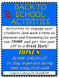 First Week Character Friendship Building Activities Bonus Teacher Chart