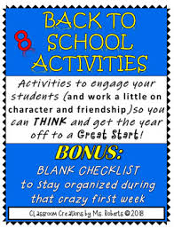 First Week Character Friendship Building Activities Bonus Teacher Chart