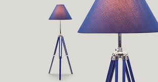 Navy Tripod Floor Lamp In Nautical Blue Made Com Tripod Floor Lamps Lamp Floor Lamp