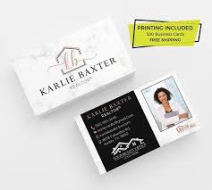 The cost of a business card depends on the quality and complexity of the card itself. Rose Gold Black Real Estate Business Card 500 Printed Etsy In 2021 Realtor Business Cards Real Estate Business Card Printing Business Cards