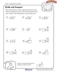 Divide And Conquer 4th Grade Math Worksheets Jumpstart Math Practice Worksheets 4th Grade Math Worksheets Math Worksheets