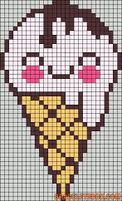 free ice cream cone hama perler bead pattern or cross stitch