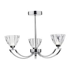 Say goodbye to builder basic and hello to overhead lighting that shines. Dar Lighting Vito 3 Light Polished Chrome Crystal Semi Flush Ceiling Light Vit0350 Lighting From The Home Lighting Centre Uk