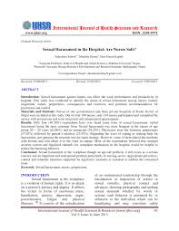Pdf Sexual Harassment In The Hospital Are Nurses Safe
