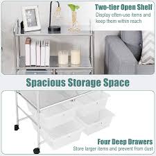 Maybe you would like to learn more about one of these? Save Up To 50 Relax4life Storage Cart W Four Drawers Wheels And Two Shelves Stable Steel Frame Craft Cart For Office Home Make Up Storage And Files Arrangement Storage Cart Organizer Clear