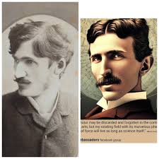 Nikola Tesla's utopian portraits with experiments