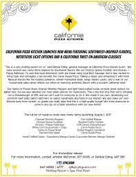 1070 calories, 27 g of fat, 90 mg of cholesterol. Cpk Rolls Out New Menu Food Postguam Com