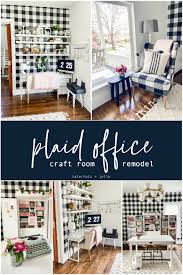 Adding some simple task lighting with sconces or cabinet lights cab any space feel like an office. Black And White Plaid Office Craft Room Remodel Three Work Zones