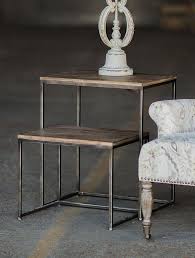Wood And Metal Nesting Table Set Of 2 Metal Nesting Tables Nesting Tables Wood And Metal