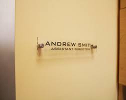 Personalized Office Wall Name Plate Sign Modern Stainless Steel Legs With Clear Acrylic Office Signs Clear Acrylic Name Plate