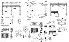 Streetlight Detail Section And Elevation 2d View Layout Autocad File Street Light Autocad Layout