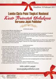 Download as docx, pdf, txt or read online from scribd. Lomba Cipta Puisi Nasional Kado Terindah Untukmu Jejak Publisher