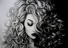 Most Popular Tags For This Image Include Art Drawing Hair Black And White And Draw Curly Hair Drawing Female Art How To Draw Hair