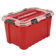 4 section stackable heavy duty steel storage bins no. Husky 20 Gal Professional Duty Waterproof Storage Container With Hinged Lid In Red 246842 The Home Depot