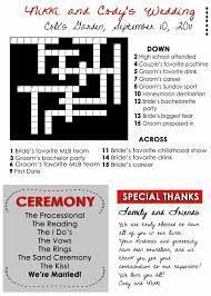 Fun Wedding Program Fans Custom Crossword Puzzle Fairgateinn Wedding Program Fans Wedding Programs Fun Wedding Programs