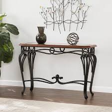 Abeerdan Traditional Sofa Table Dark Cherry Metal Glass Walmart Com Sofa Tables For Sale Sofa Table Fireplace Furniture