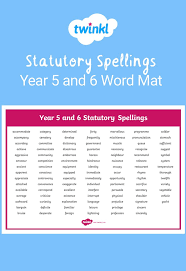 Statutory Spellings Year 5 And 6 Word Mat Year 6 Spelling Words Spelling Resources Spelling Words
