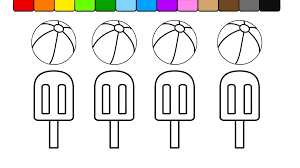 Learn to Color to Kids and colour Popsicle Coloring Pages