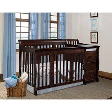 Black Baby Crib With Changing Table Traditional Look Storkcraft Portofino Dark Wood Crib Features Attached Changing Table And Wa Crib And Changing Table Combo Crib For Sale Baby Nursery Furniture