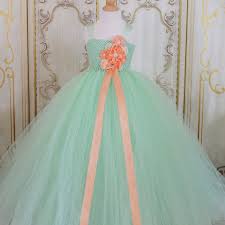 Mint And Peach Flower Girl Tutu Dress Coral Flower Girl Dresses Flower Girl Dresses Tutu Peach Flower Girl Dress