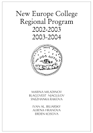 New Europe College Regional Program 2002-2003 2003-2004