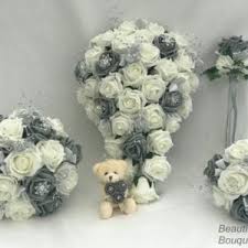Mauve is among top trendy colors for 2018 wedding season. Grey Artificial Wedding Flowers Beautiful Bouquets