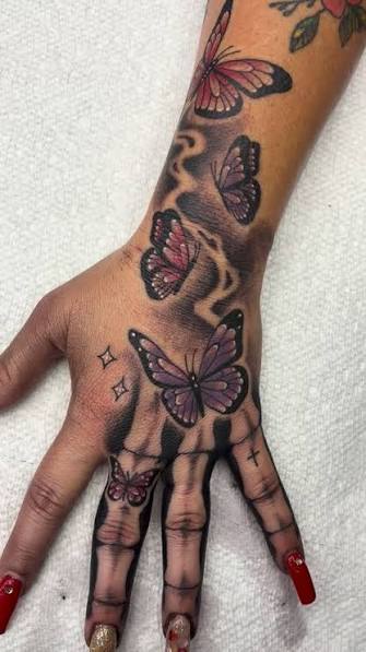 Butterfly Hand Tattoo For Women