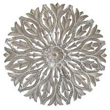 Lun des nombreux articles disponibles dans notre rayon {1} ici chez fruugo ! Hand Carved 24 In Decorative Wood Wall Panel In Rustic Ivory Floral Scroll Relief Wall Sculpture With Mirrored Glass Mosaic Accents Three Dimensional Home Decor Accents In Round Shape Decorshore