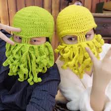 Stylish knit ski mask in octopus shape with tentacles stretchy knitted fabric one size fits most suitable for men or women nice christmas gift winter package content: Skullies Beanies Clothing Accessories Unisex Barbarian Knit Beanie Octopus