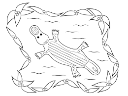Platypus Aboriginal Art Coloring Page Free Printable Coloring Pages Aboriginal Dot Painting Aboriginal Art Aboriginal Art Symbols