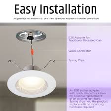 When considering an outdoor lighting overhaul, your design will likely include several different types of fixtures. Brilli Wellness Lighting 7 5 Bright Clean White Antimicrobial Recessed Retrofit Led Fixture Walmart Com Walmart Com