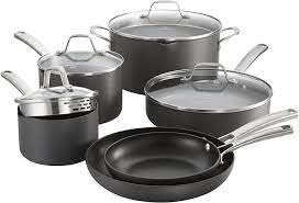 Simply calphalon nonstick 10 piece set review : Calphalon Classic Hard Anodized Aluminum Nonstick Cookware Set With Straining Lids 10 Piece New Open Box Walmart Canada