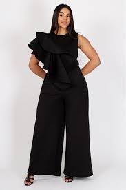 Walk In Elegance And Glam With This Plus Size Wide Leg Jumpsuit Be Able To Strut Into The Next Season S Events Wide Leg Jumpsuit Fashion Black Dresses Classy