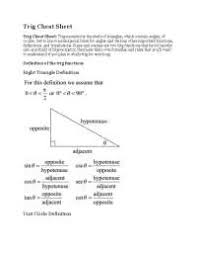 Maybe you would like to learn more about one of these? Sine Cosine And Tangent In Trig Cheat Sheet Docsity