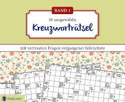 Ich suche nach einem russichem kreuzworträtsel buch was ich kaufen kann. Kreuzwortratsel Fur Senioren Vertraute Fragen Vergangener Jahrzehnte Bd 1 Singliesel Verlag
