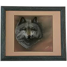 M Clark, Gray Wolf Portrait Pastel Painting