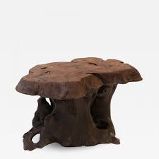 Dark wood trunk coffee table. Vintage Dark Brown Tree Trunk Coffee Table