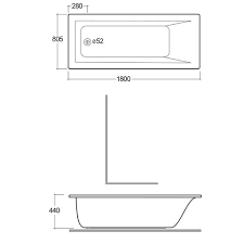 Generalmente le dimensioni vasca da bagno di forma rettangolare presentano una lunghezza compresa tra 140 e 170 cm, una larghezza di 70 cm ed un'altezza di 55 cm. Vasca Da Bagno Incasso 180x80 Metropolitan Rak Bagno Casa Shop