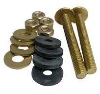 LASCO 04-3675 Toilet Tank to Bowl Solid Brass 3/8-Inch by 3-1/8-Inch Heavy Duty Bolts with Rubber and Brass Washers and Hex Nuts