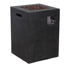 Uniflame lp gas column small fire pit overstock. Uberhaus Propane Outdoor Fireplace Column 40 000 Btu Black 222582 200 Etn Rona