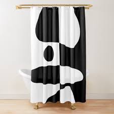 Black And White Bathroom Window Curtains Reverse Black And White Shower Curtain By Trajeado14 In 2020 White Shower Curtains White Shower Curtain