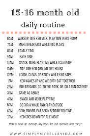 15 16 Month Old Daily Routine Simply My Bella Vida Toddler Routine Baby Schedule Daily Toddler Schedule