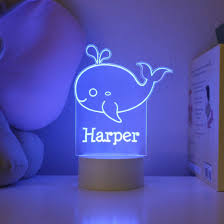 Whale Personalized Night Light Etchey