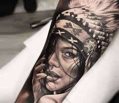 Best Black And Grey Realism Tattoo Artists In The World Native American Girl Tattoo By Bolo Art Tattoo Post 21176 Native American Girl Tattoo Native Tattoos Indian Girl Tattoos