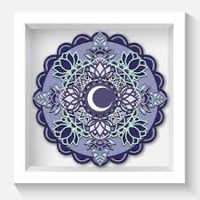 Download Half Moon Shadow Box Svg 3d Half Moon Lotus Mandala Svg Cut Files Laser Cut Files Multilayer Cricut Svg Glowforge File Craftmegood