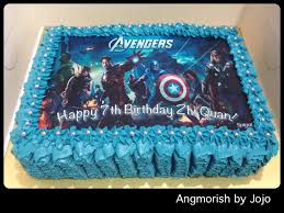 I always find the number of serves tricky to estimate as it depends on how big you cut your slices and if. Marvel Avengers Cake Zhi Quan Angmorish By Jojo Flickr