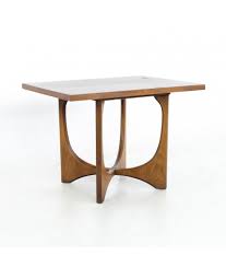 Coffee, console, sofa & end tables : Broyhill Brasilia Brutalist Mid Century Walnut Side End Table