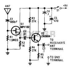 Active Antenna I Electronic Circuit Projects Electronics Circuit Basic Electronic Circuits